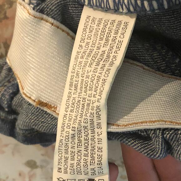 Forever 21 Distressed Paperbag Paper Bag Blue High Waisted Jeans Torn - Picture 9 of 10